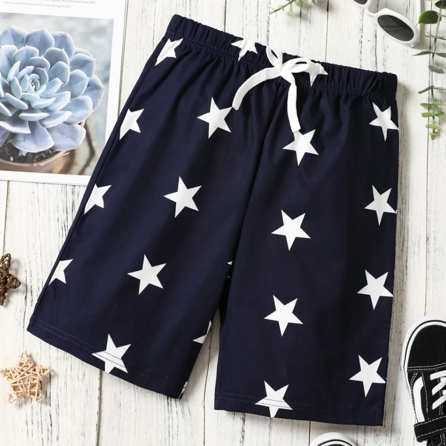 Stars Printed Shorts Navy Blue