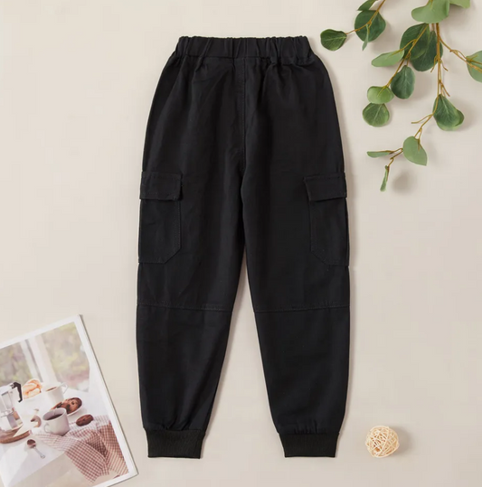 Cargo Style Cotton Trouser Black