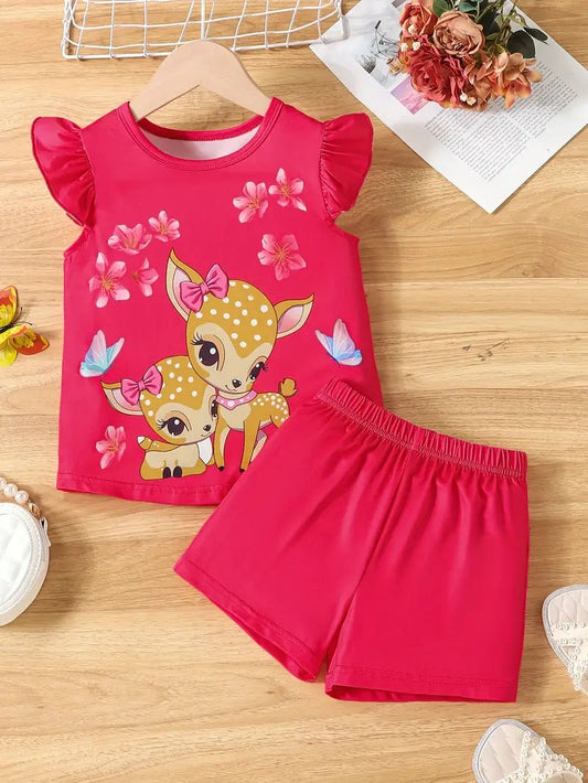 Cute Bow Deers Graphic Set