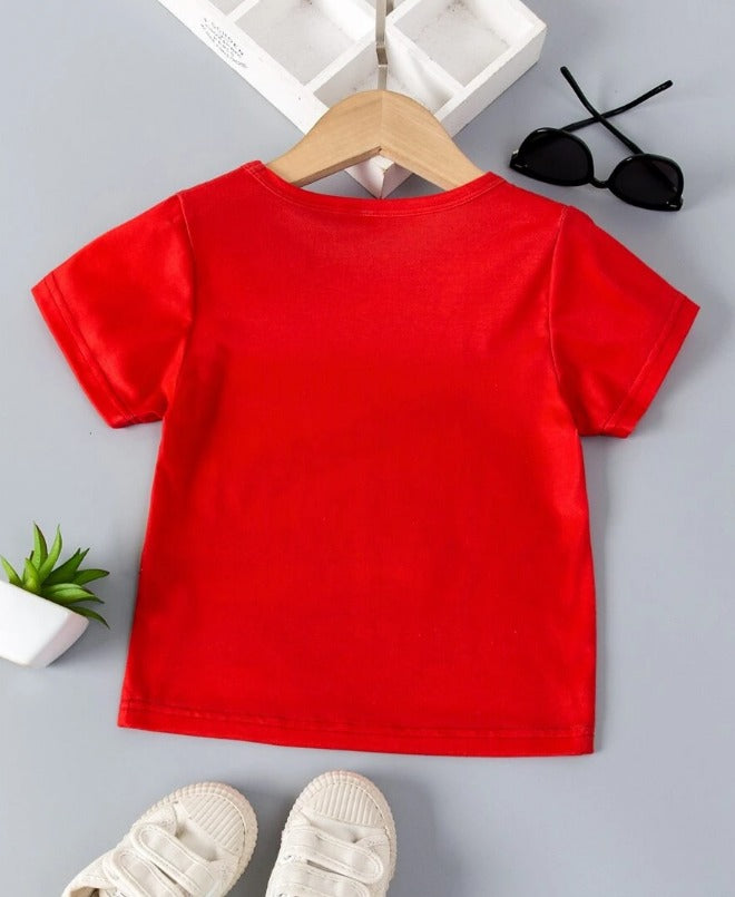 Excavator Digging Soil Graphic Tee (Red)