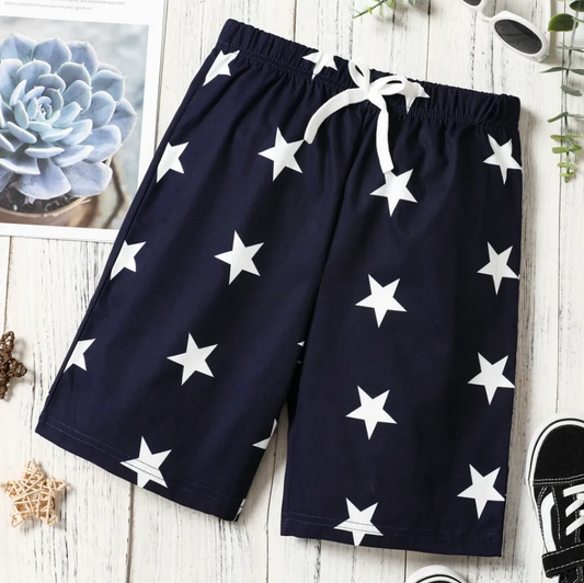 Stars Printed Shorts Navy Blue