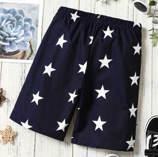 Stars Printed Shorts Navy Blue